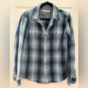 Outerknown Blue Plaid Casual Button Down Shirt